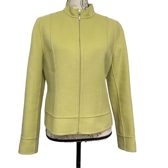 Kenar Wool Blazer Full Zip Green Y2K Career Office Preppy Size Medium NWOT - Picture 1 of 8
